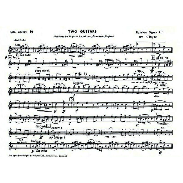 Two Guitars - Russian Gypsy Air for Brass Band - Arr. Frank Bryce