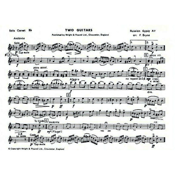 Two Guitars - Russian Gypsy Air for Brass Band - Arr. Frank Bryce