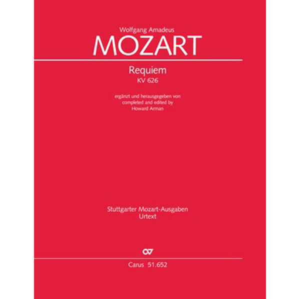Requiem K626, Wolfgang Amadeus Mozart. Vocal Score. Howard Arman version