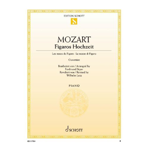 The Marriage of Figaro KV 492, Wolfgang Amadeuz Mozart arr. Ferdinand Beyer. Piano Solo