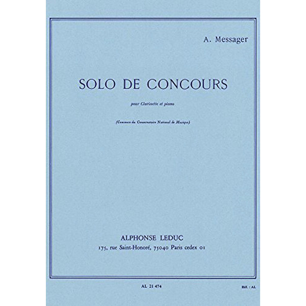 Solo de Concours pour Clarinette et Piano, André Messager
