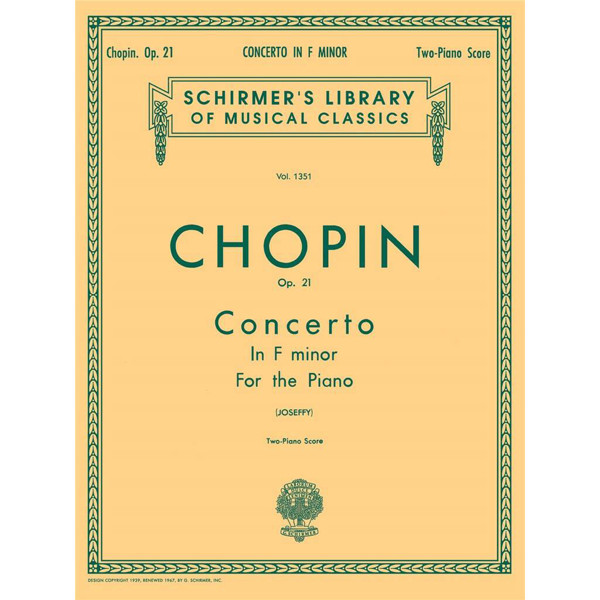 Concerto No. 2 in F Minor, Op. 21, Frederic Chopin. Two Pianos, Four Hands