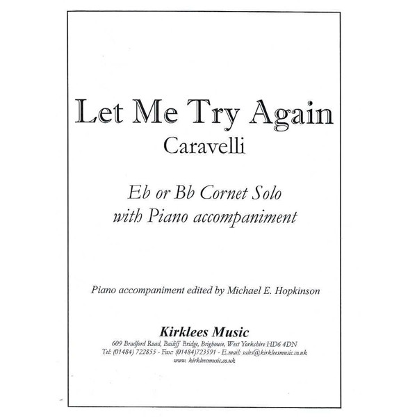 Let me try again, Romuald Caravelli arr Simon Kerwin, Eb or Bb Cornet and Piano