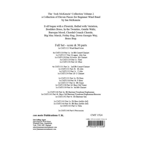 Jock McKenzie Collection 2 Full Set Wind Band. Score and 30 Parts