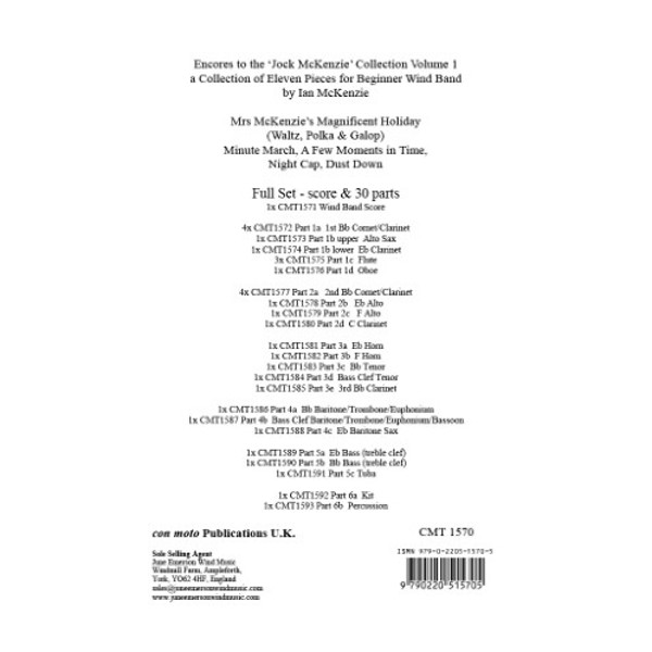 Encores to Jock McKenzie Collection 1 Full set. Score and 30 Parts Wind Band