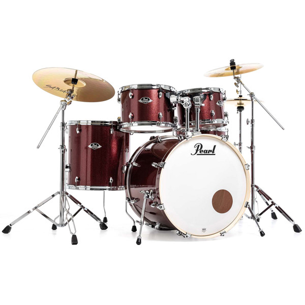 Slagverk Pearl Export EXX725SBR/C704, 22 Black Cherry Glitter m/Stativer og Cymbaler