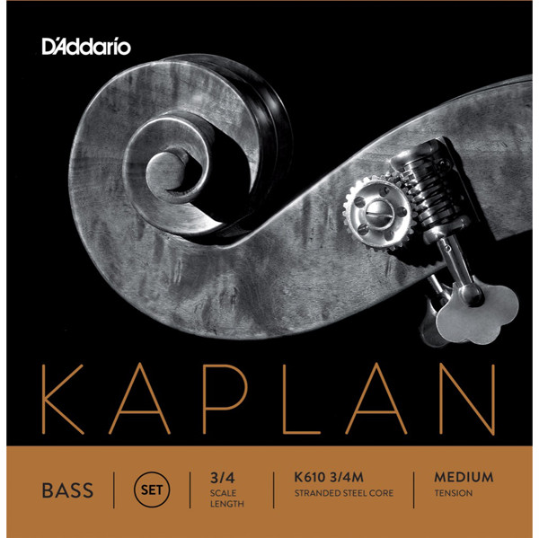 Kontrabasstrenger D'Addario Kaplan 3/4 Tvinnet Stål, Kule, Medium, Sett