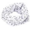 Buff - Sjal med Notemotiv, Hvit-Sort / Loop scarf Notes Black-White