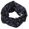 Buff - Sjal med Notemotiv, Sort-Hvit / Loop scarf Notes White-Black