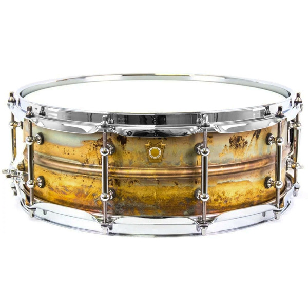 Skarptromme Ludwig Brass LB454RT, Raw Patina Shell, 14x5, Tube Lugs