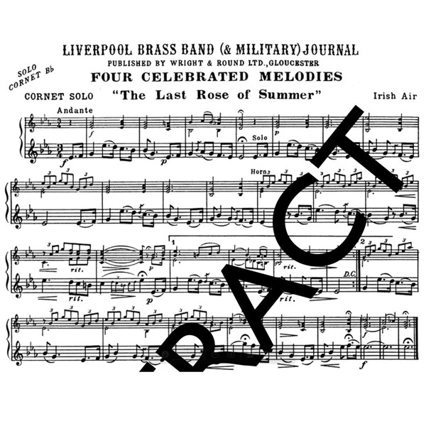 Four Celebrated Melodies, Var. Cornet Bb/Cornet Eb/Trombone and Euphonium Soloist and Brass Band
