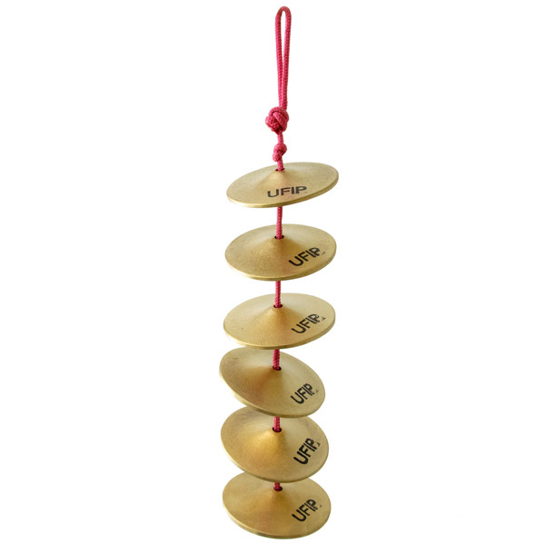 Bronze Disc Ufip, Set of Six Bronze Disc On Rope
