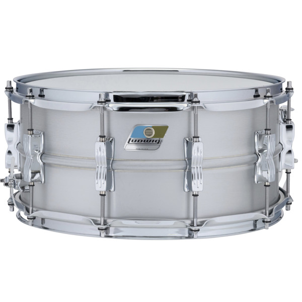 Skarptromme Ludwig Acrolite Aluminum LM405C, 14x6,5, Brushed Aluminum Finish w/Chrome Hardware