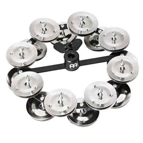 Tamburin Meinl HTHH2-BK, Hi-Hat Mount, Dobbel Rad Nickel Jingles, Black