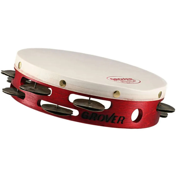 Tamburin Grover T2/HTS-8, Custom Dry Silver Jingles m/Bag 8, Calf Head