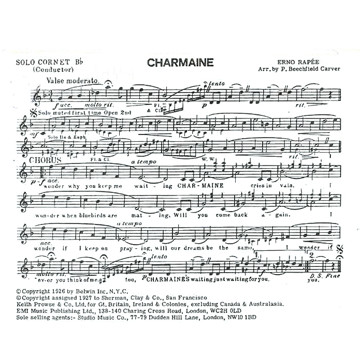 Charmaine (Arr. Beechfield Carver) - Brass Band lite format