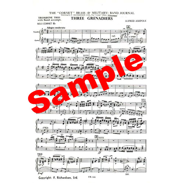 Three Grenadiers, Alfred Ashpole. Trombone Trio and Brass Band