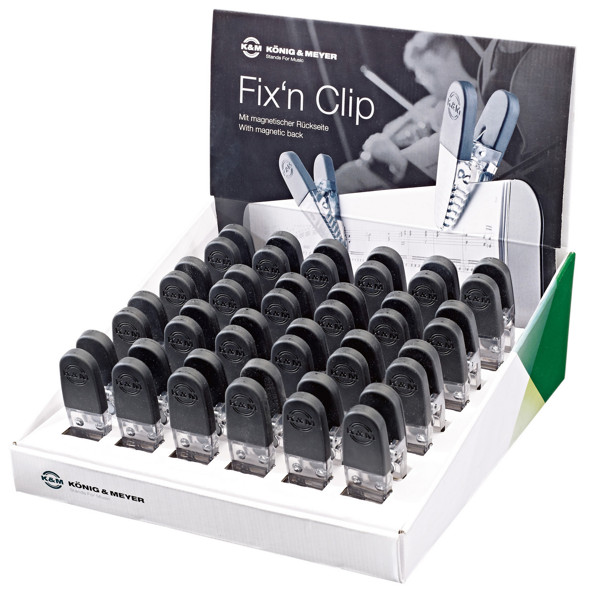 Magnetklype til Noteark - 24 stk, Sheet music clips Fix´n Clip, K&M