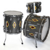 Slagverk Ludwig Legacy Mahogany Fab 22 Shell Pack, 110th Anniversary Flash Diamond Inlay Charcoal