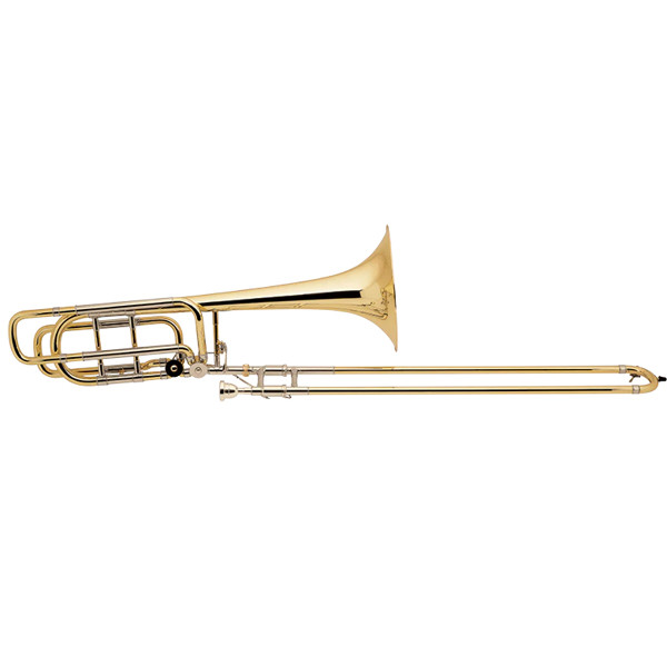 Basstrombone Bb/F/Gb/D Bach 50B3O Stradivarius, Lakkert