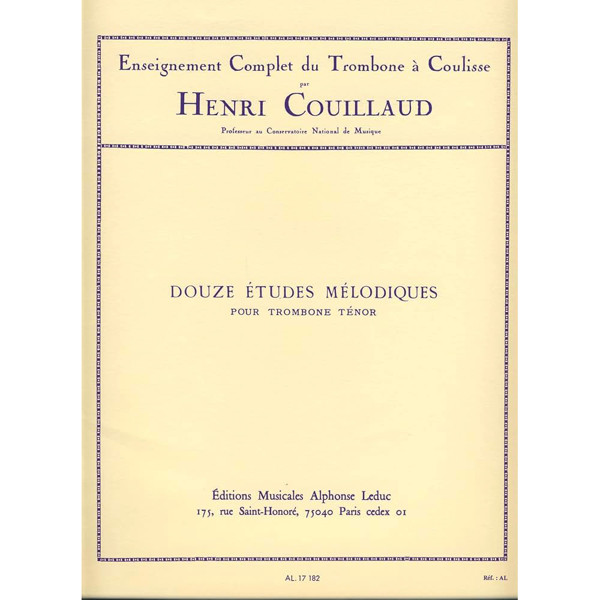 12 Etudes Melodiques - Trombone - Couillaud