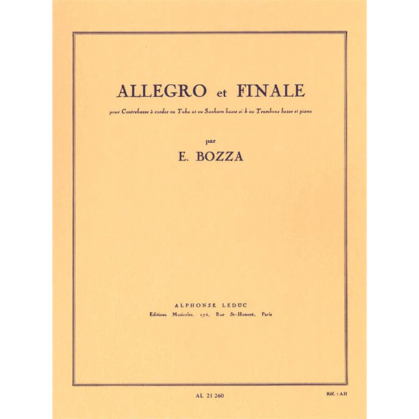 Allegro and Finale for Tuba or Bass Trombone and Piano, Eugene Bozza