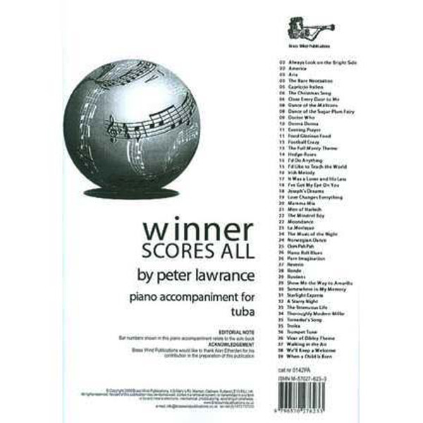 Winner Scores PA for Eb Tuba/Tuba, Pianoakkompagnement