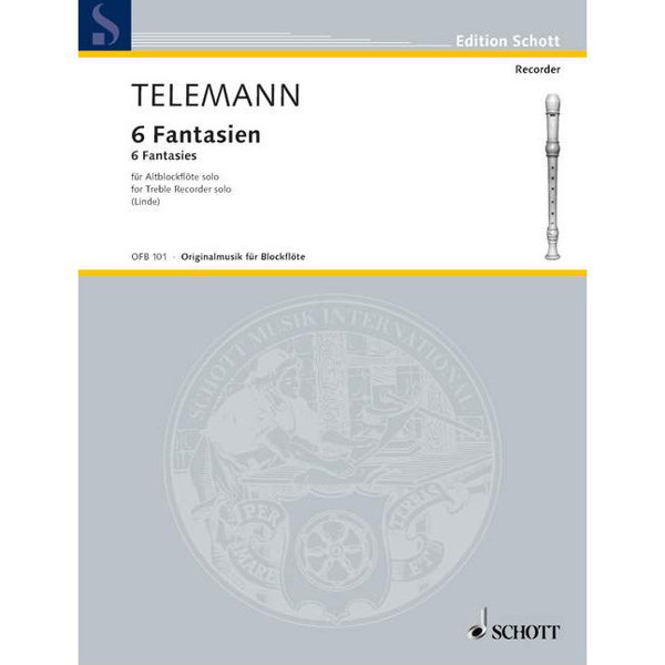 6 Fantasies Telemann - ABFL - Treble Recorder / Altblokkfløyte