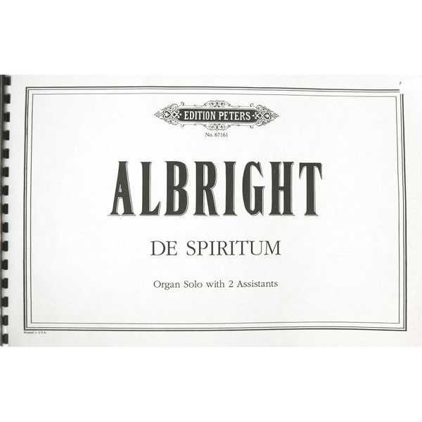 De Spiritum, William Albright - Organ Solo