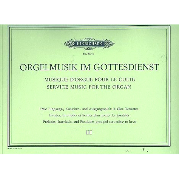 Organ Music for Church Service, in 4 volumes, Vol.3, Various Composers - Organ Solo