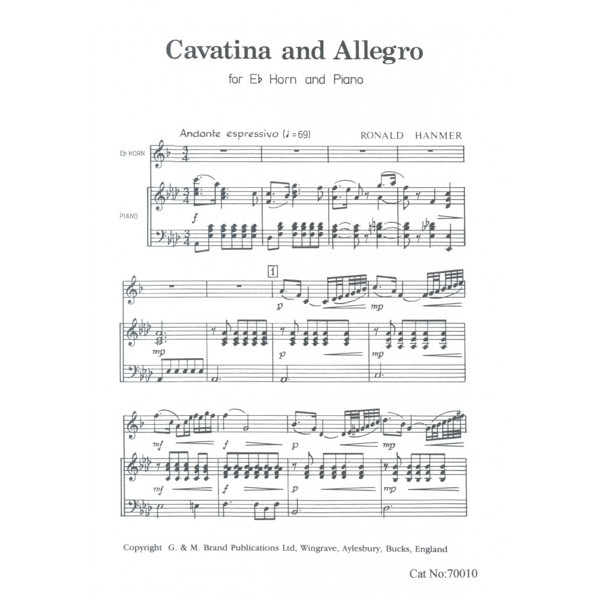 Cavatina and Allegro for Eb horn og piano - Hanmer