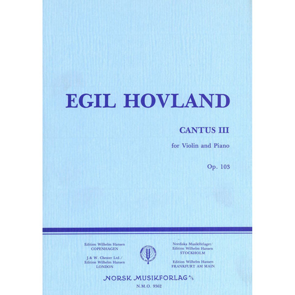 Cantus 3 Op. 103, Egil Hovland. Fiolin og Piano
