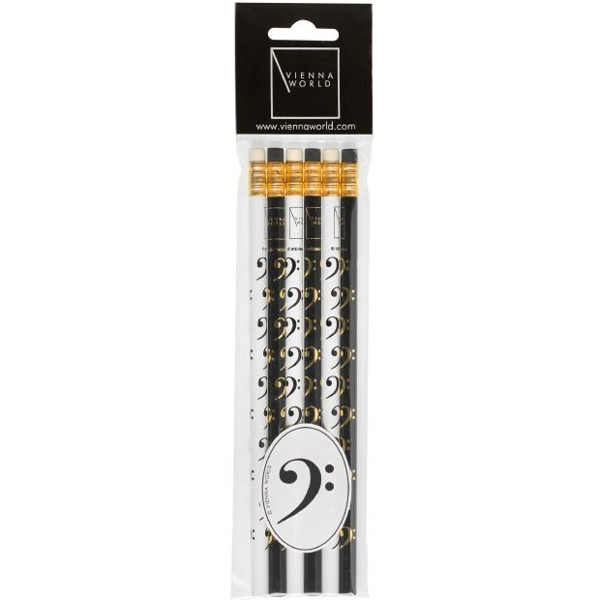 Blyant F-nøkkelmotiv, 5 x 6 pk. Sort/Hvit