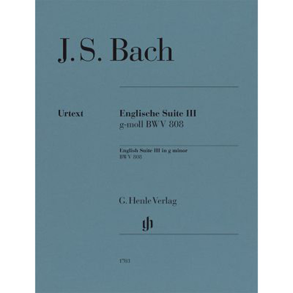 English Suite 3 g-moll BWV 808, Johann Sebastian Bach. Piano solo  (Edition with fingering)