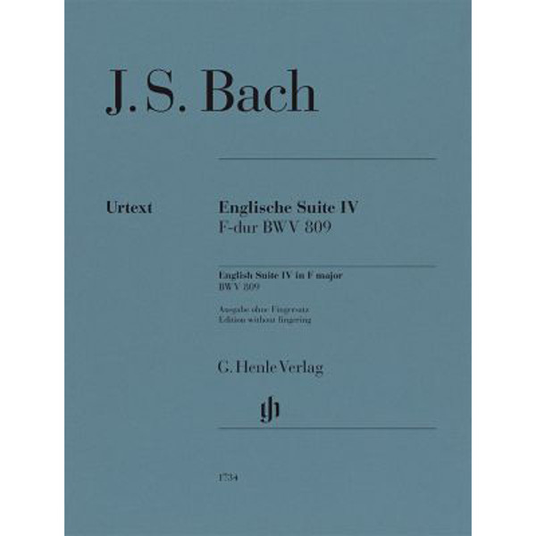 English Suite 4 F-dur BWV 809, Johann Sebastian Bach. Piano solo  (Edition without fingering)