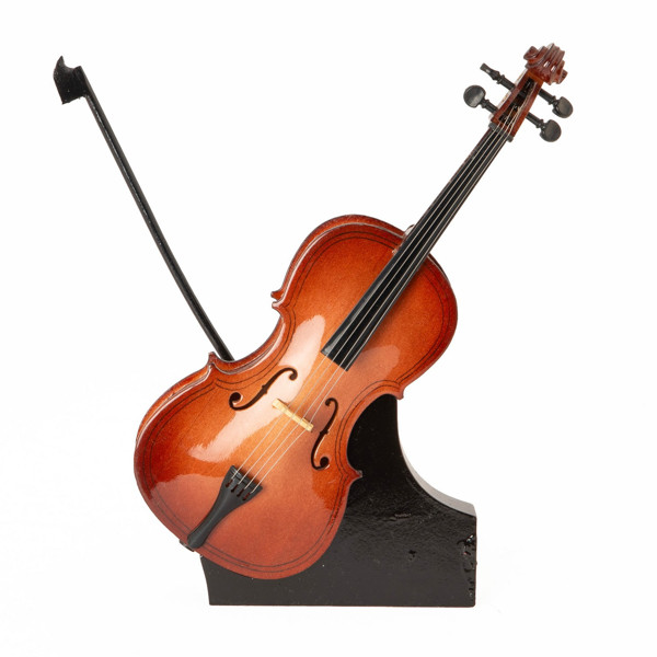 Miniature Instrument Cello med Etui, 18 cm