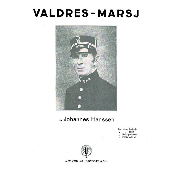 Valdresmarsj, Johannes Hanssen. Forenklet Piano