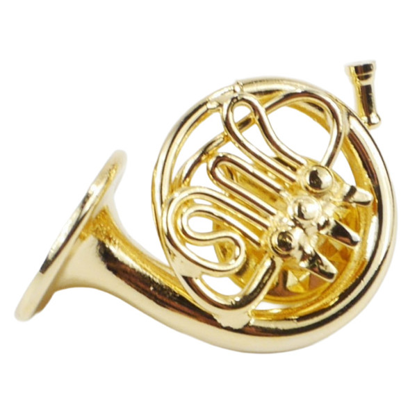 Pin Horn, Miniature pin gold plated with gift case 2,5 cm