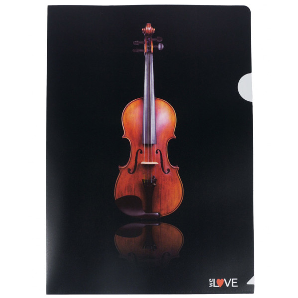 Notemappe - Plastomslag  Fiolinmotiv. L folder Violin A4