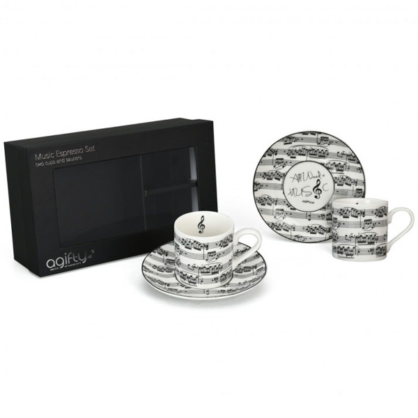 Kopp Sheet Music Agifty - Espresso cup with saucer, 2pk