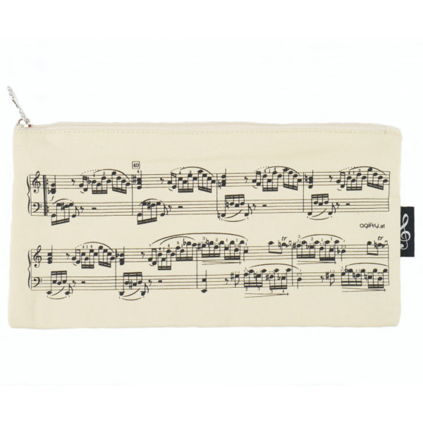 Pennal - Pencil Case Notelines Black/Creme
