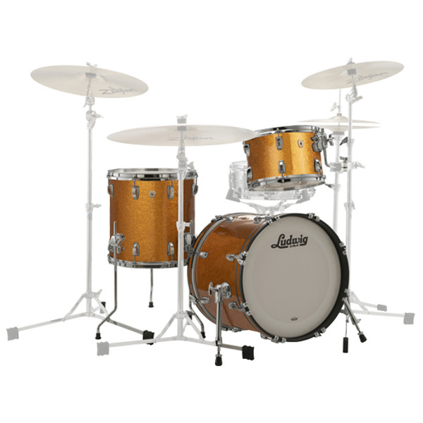 Slagverk Ludwig Classic Maple Jazzette 18 Shell Pack, m/Atlas Mount, Gold Sparkle