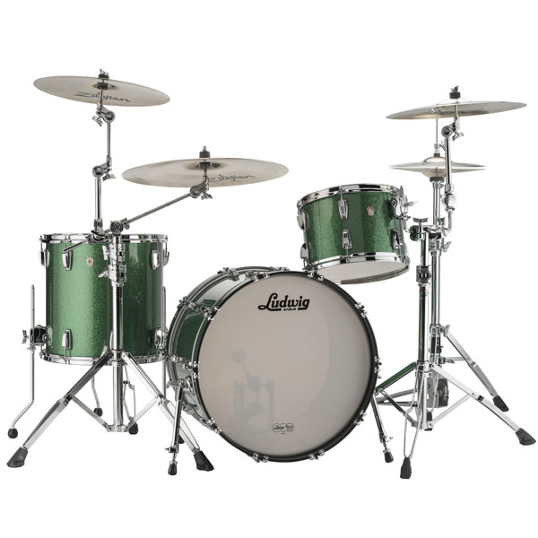 Slagverk Ludwig Legacy Maple Fab 22 Shell Pack, m/Classic Mount, Green Sparkle