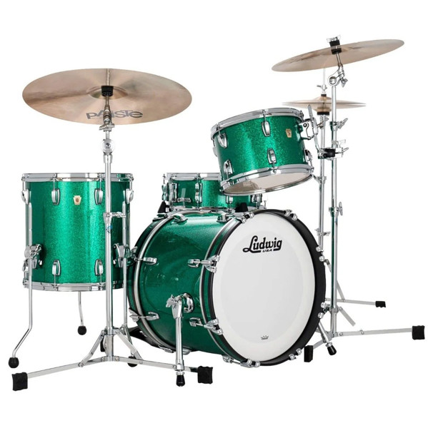 Slagverk Ludwig Legacy Maple Jazzette 18 Shell Pack, m/Classic Mount, Green Sparkle
