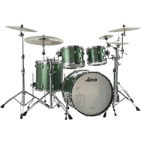Slagverk Ludwig Legacy Maple Mod 22 Shell Pack, m/Classic Mount, Green Sparkle