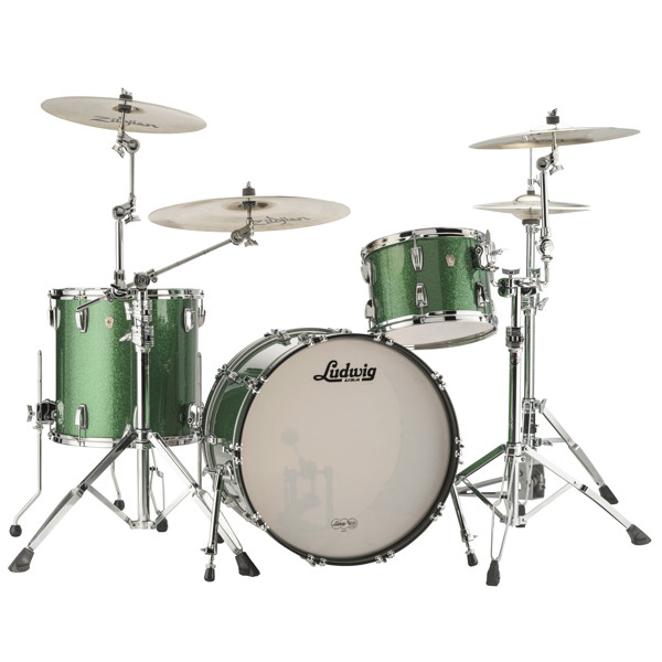 Slagverk Ludwig Legacy Mahogany Fab 22 Shell Pack, m/Classic Mount, Green Sparkle