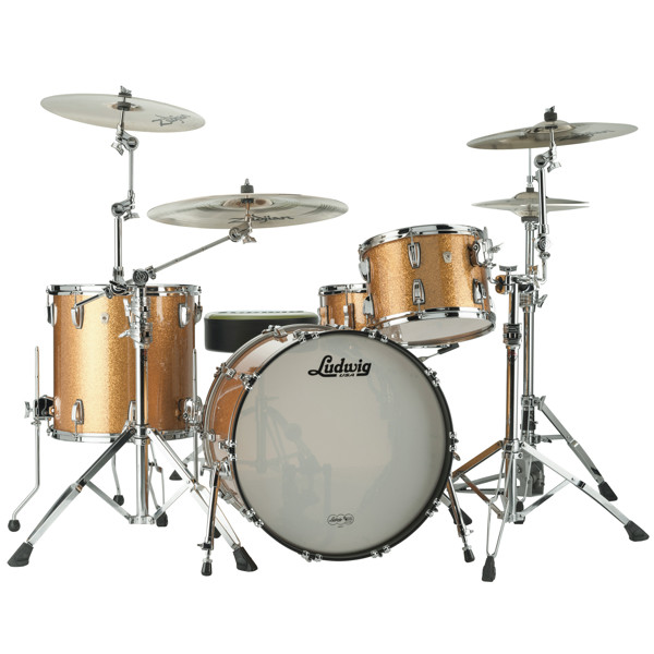 Slagverk Ludwig Legacy Mahogany Pro Beat 24 Shell Pack, m/Classic Mount, Gold Sparkle