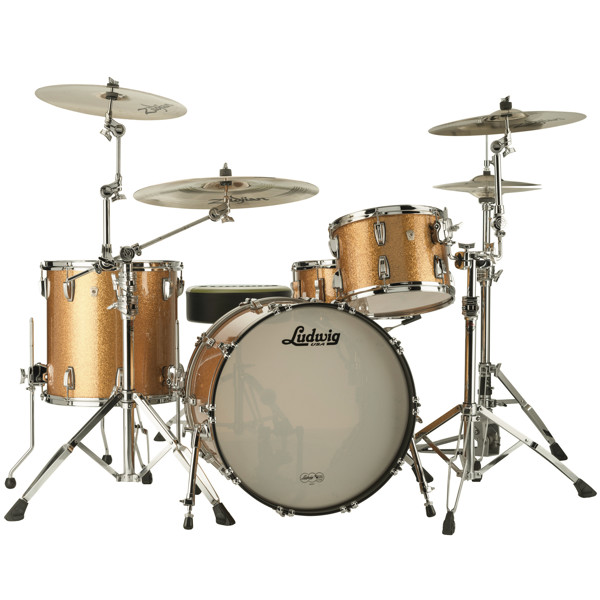 Slagverk Ludwig Legacy Mahogany Pro Beat 24 Shell Pack, m/Classic Mount, Gold Sparkle