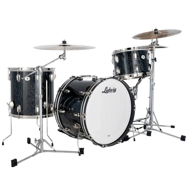Slagverk Ludwig Classic Maple Select Limited Edition LB4233LXA8WCN, 22, m/Atlas Mount, Ebony Pearl Royal Street, Nickel Hardware, Single Flange Hoops