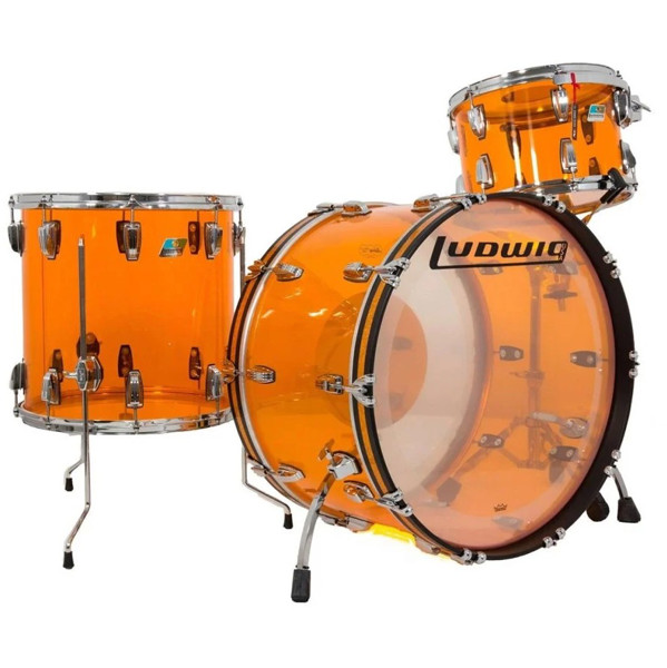 Trommesett Ludwig Vistalite Pro Beat 24 Shell Pack, Amber Vistalite